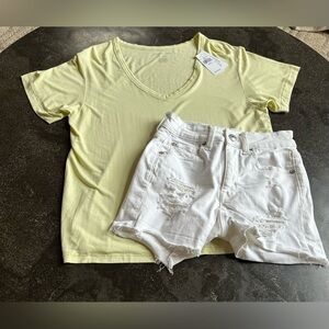American Eagle | Soft & Sexy Pale Yellow Short Sleeve T-shirt